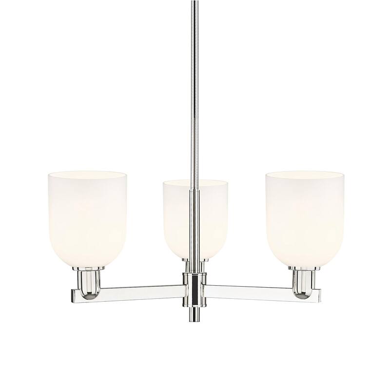 Innovations Lighting 716-3CR-12-28 Bella Chandelier Bella 3 Light 28" - Polished Nickel / White
