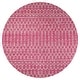 preview thumbnail 55 of 166, JONATHAN Y Trebol Moroccan Geometric Textured Weave Indoor/Outdoor Area Rug 5' Round - Fuchsia/Light Gray