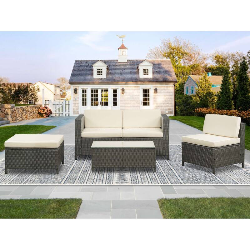 Royalcraft 5 Piece PE Rattan Wicker Sectional Sets