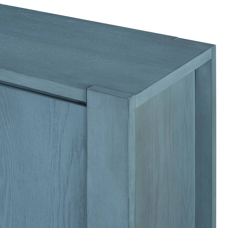 Retro 4-Door Sideboard with Distressed and Adjustable Shelves