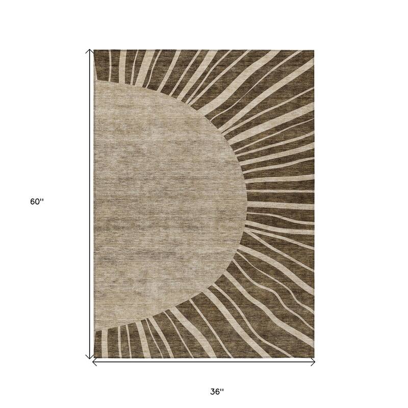 HomeRoots Abstract Transitional Rectangle Outdoor Rug