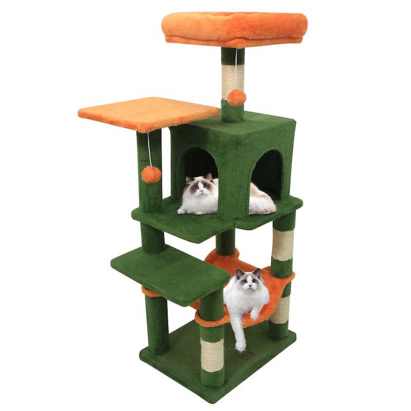 Costway 44” Tall Multi-level Cat Tree with Cushion Top Perch, - See Details