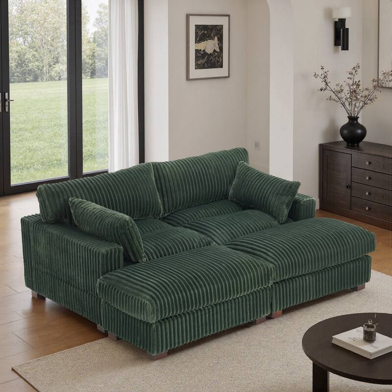 Plush Cloud Couch Modular Sectional Sofa with Ottoman