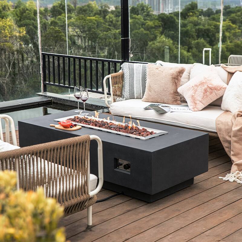 Elementi Granville Dark Grey Outdoor Fire Pit Table - 60 Inches