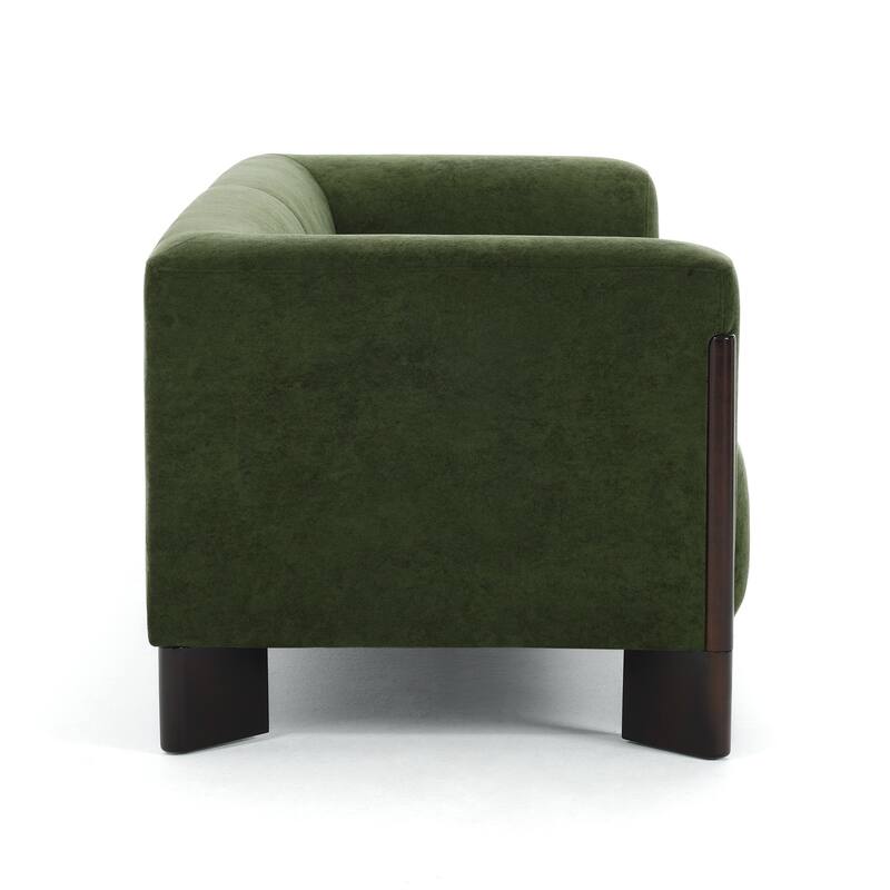 Mid-Century Tuxedo Arm Roomy Barrel Chair Oversized Loveseat Sofa