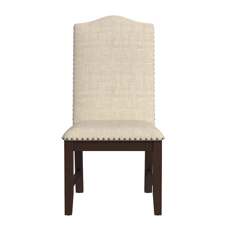 HomePop Scalloped Back Dining Chair - Beige Woven (set of 2)