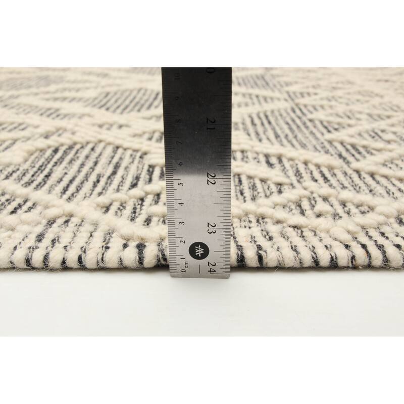 ECARPETGALLERY Braid weave Sienna Cream Wool Rug - 5'1 x 7'9
