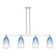 preview thumbnail 40 of 47, Innovations Lighting Urban Downtown - Brookhaven Almond - 4 Light 48" Stem Hung Island Light Polished Chrome/Sapphire Blue
