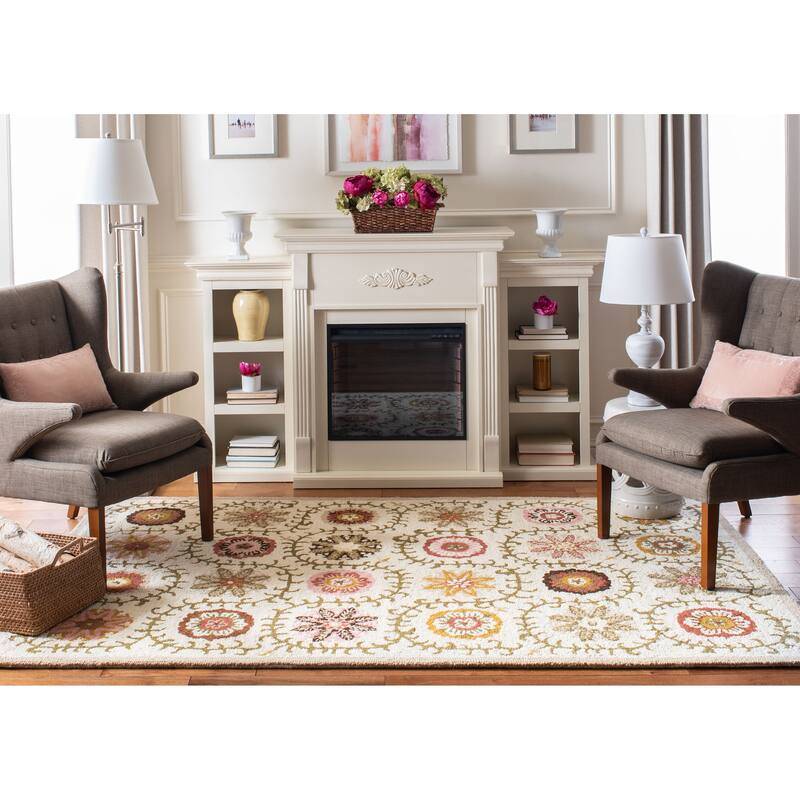 SAFAVIEH Handmade Blossom Euna Modern Floral Wool Rug