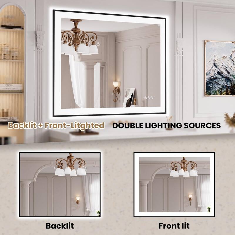 40x32 Inch Frameless LED Bathroom Mirror,Smart Mirror
