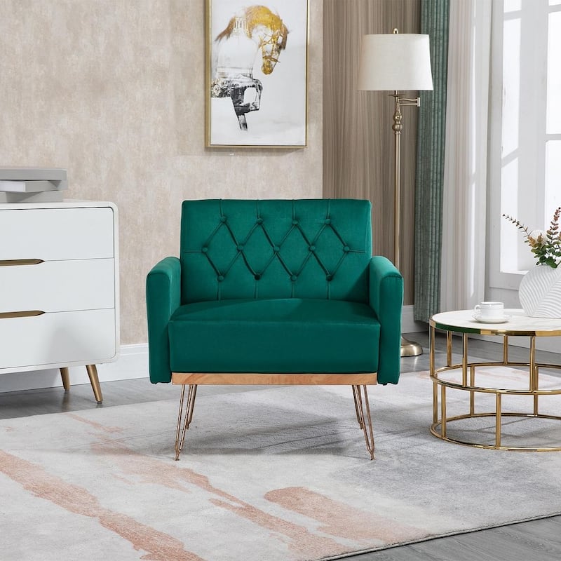 Modern Upholstered Velvet Accent Chair