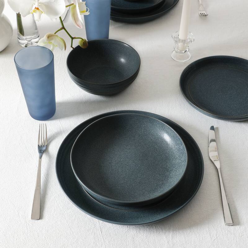 Stone Lain Elio Stoneware Dinnerware Set and Glassware Set