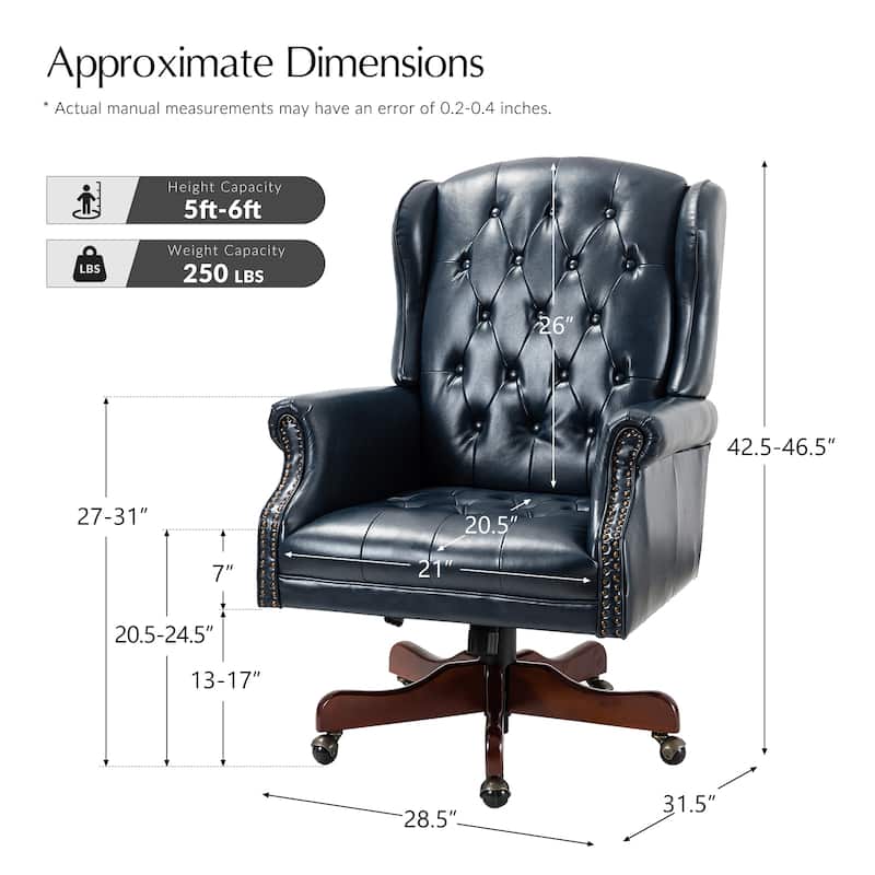 Maximiliano Modern Swivel Executive Chair with Tufted Back by HULALA HOME