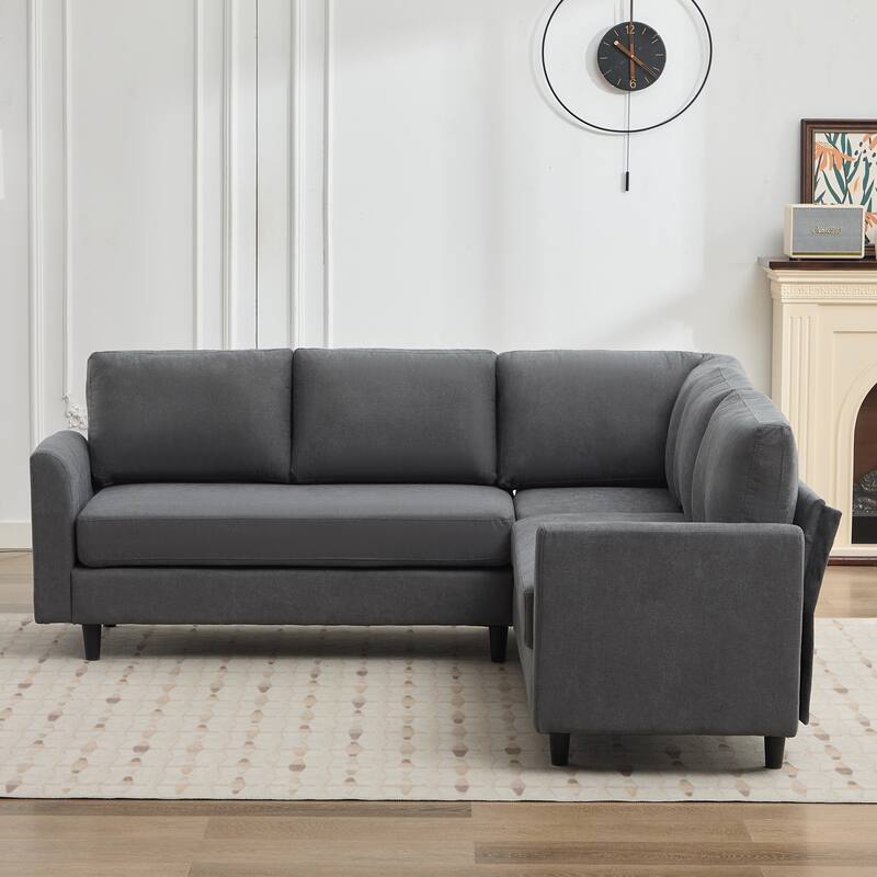 Snow Velvet Sectional Sofa