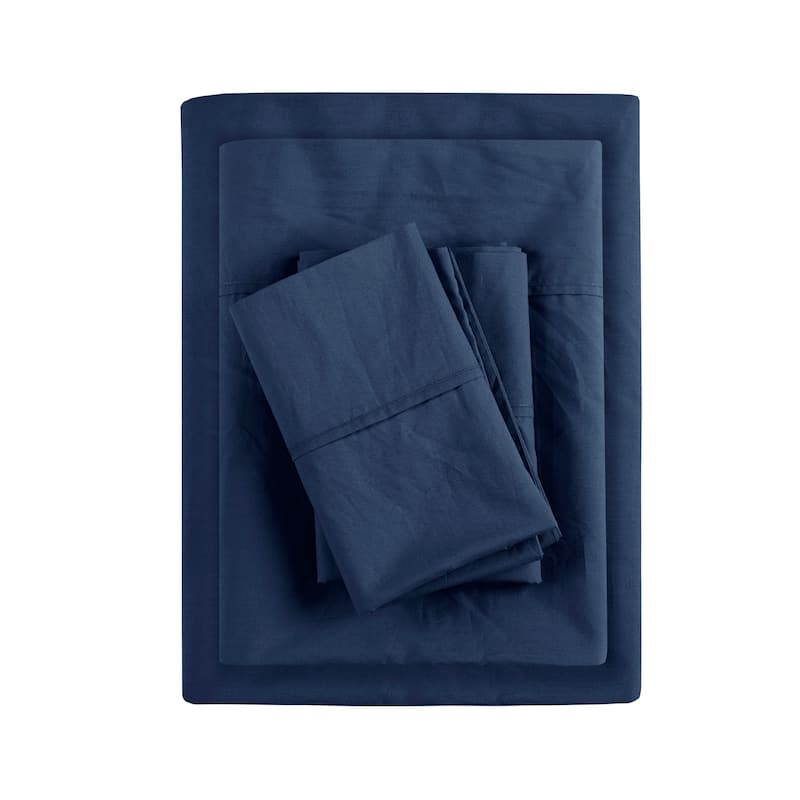 Madison Park 200 Thread Count Relaxed Cotton Percale Sheet Set