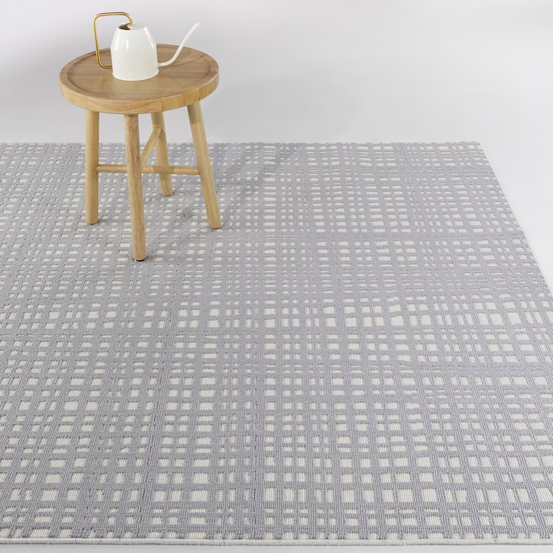 Haldane Abstract Plaid Indoor/Outdoor Area Rug