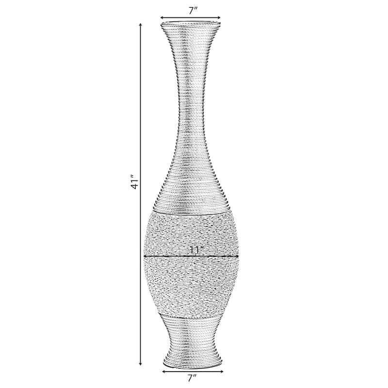 Tall Decorative Floor Vase, PVC Floor Vase, Tall Flower Holder, Brown Floor Vase, Floor Vase 41- Inch -Tall