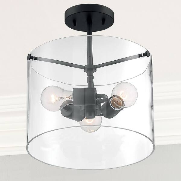 Nova Lighting Three Light Semi Flush Mount Sommerset Matte Black ...