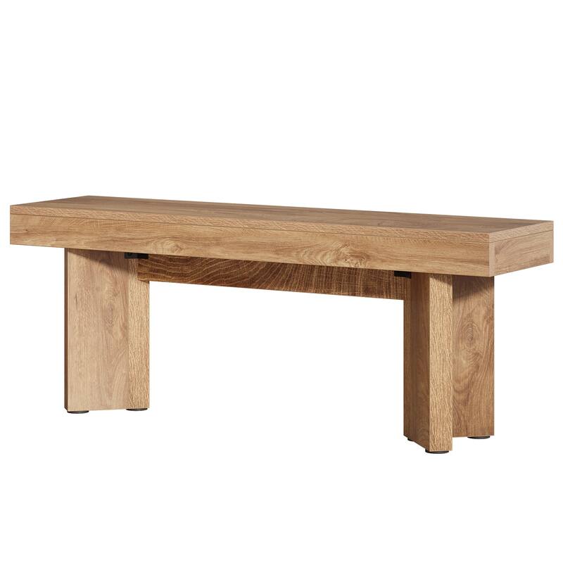 Wood Entryway Bench, Long Indoor End of Bed Bench, Bedroom Hallway Foyer Accent Seat Bench