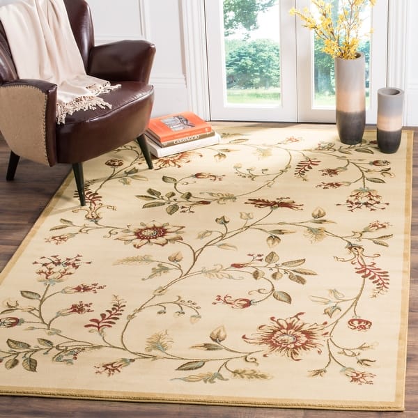 SAFAVIEH Lyndhurst Bylgja Traditional Floral Rug - 6'7" x 9'6" - Ivory/Multi - Rectangle