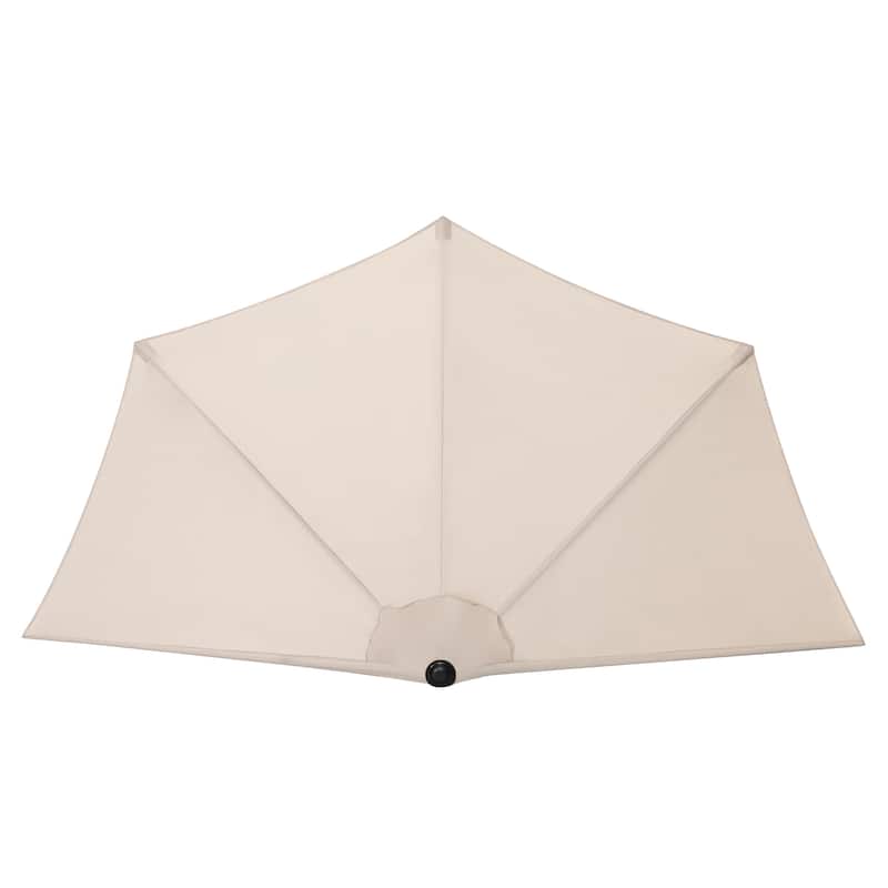 Patio Umbrella, 9 FT Half Round Umbrella, Weather-Resistant Polyester