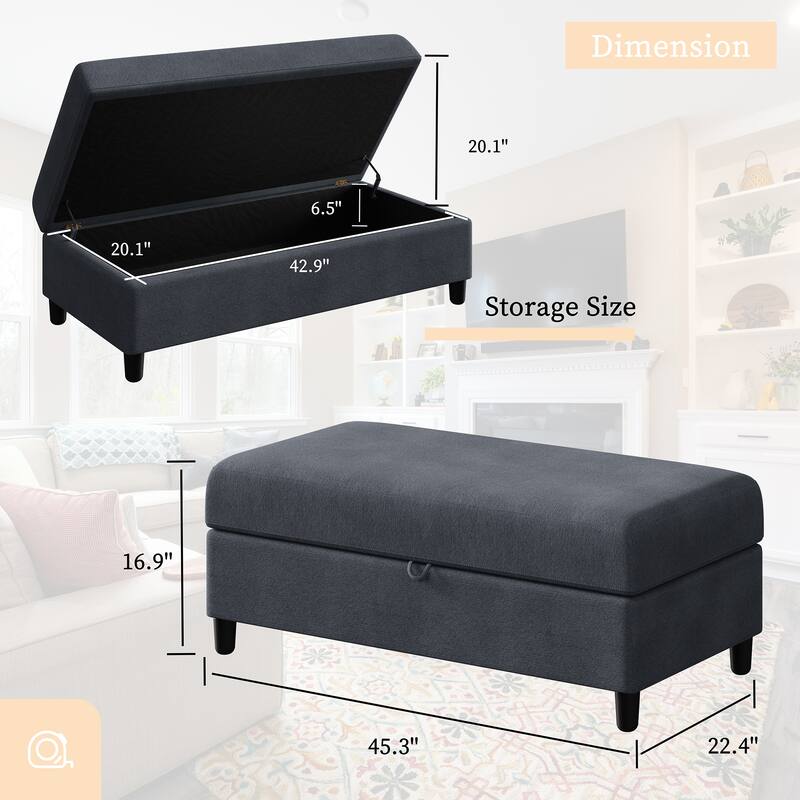Futzca Modern L-shaped Convertible Sectional Sofa w/ Reversible Chaise