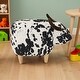 preview thumbnail 2 of 18, Velvet Wood Cow-Shaped Ottoman