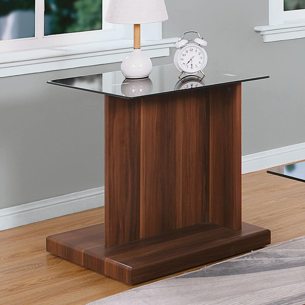 Demoline Contemporary 22-inch Glass Top Side Table by Furniture of America