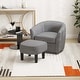 preview thumbnail 21 of 25, Costway Swivel Barrel Chair with Ottoman Footrest Curved Backrest & - See Details