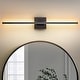 preview thumbnail 30 of 119, 1-Light Black/ Gold/ Nickel Modern Long Linear Strip Wall Sconce Dimmable LED Bathroom Vanity Light