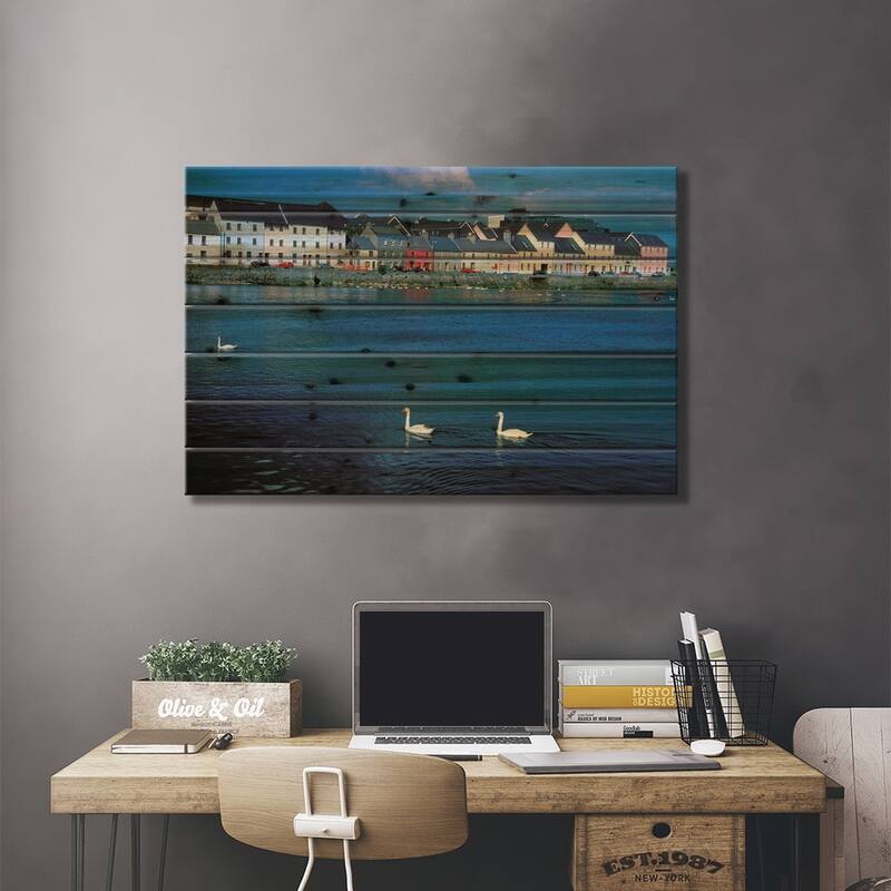Ireland, Co Of Galway, Galway Bay Print On Wood by Marilyn Parver - Multi-Color