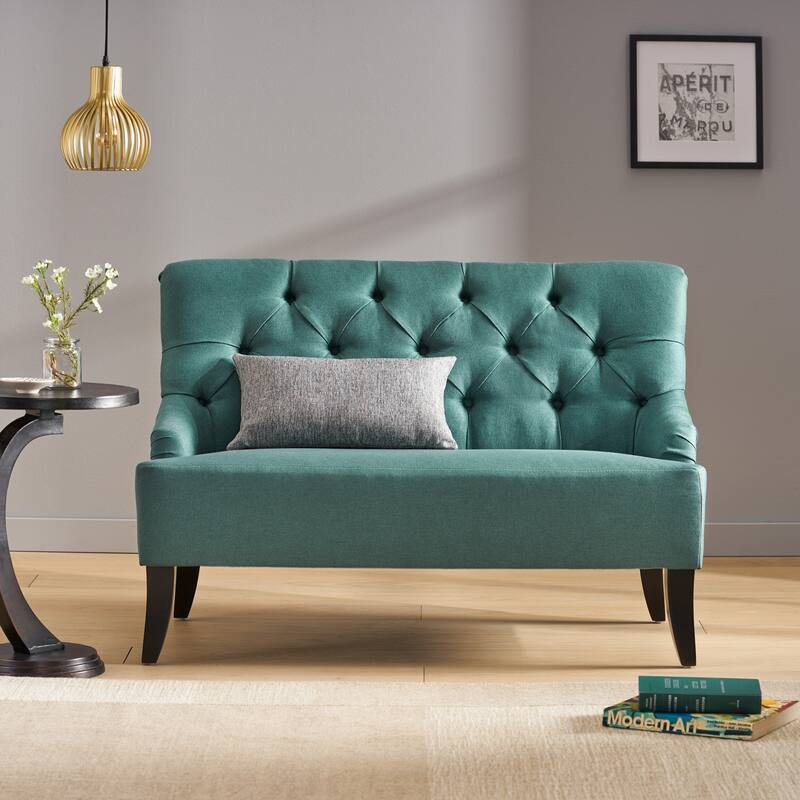2-Seat Upholstered Loveseat with Tufted Backrest