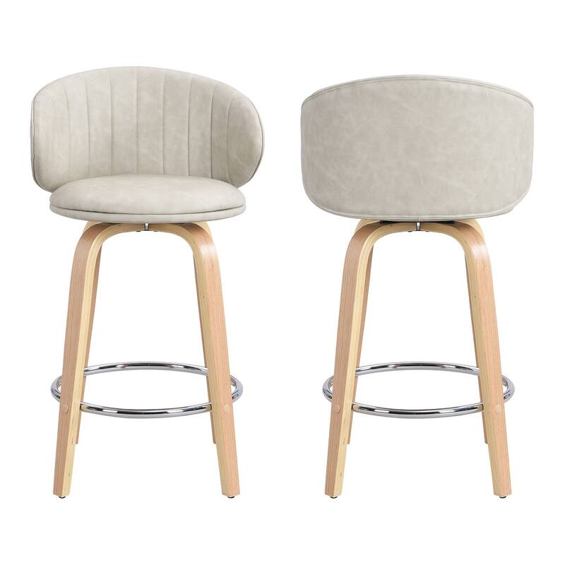 26 Inch Bentwood Bar Stools Swivel Counter Height Bar Stools