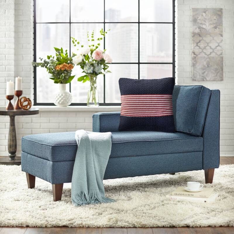 Handwoven Nautical Striped Square Throw Pillow - 20" - Navy and Red