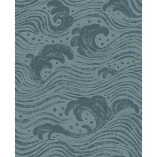A-Street Prints Swell Teal Ocean Wave Wallpaper