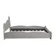 preview thumbnail 5 of 8, Wooden Queen Size Velvet Platform Bed with Bear-Shaped Headboard, Kid's Bed Frame with Bed-End Storage Pocket, Gray