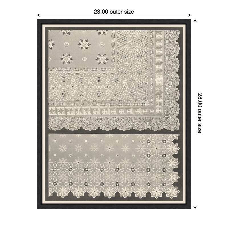 Vintage Lace No. 1 by J.b. Waring (23 x 28 in.), Framed Canvas Wall Art Print