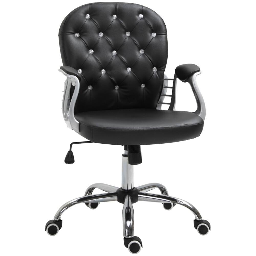 Faux Leather and Nylon Wheels Office Chair with Swivel, Wheels and Tilt - 23.5" W x 23.75" D x 36.5" -40.5" H