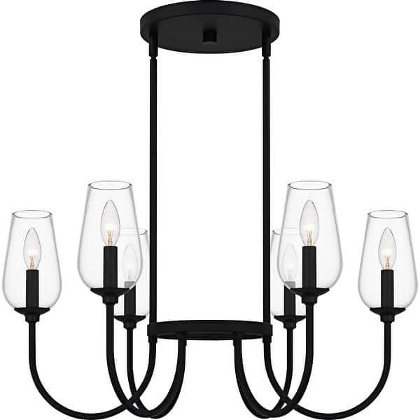 slide 2 of 9, Viscount 6-Light Matte Black Chandelier