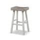 preview thumbnail 14 of 16, Furniture of America Barne Farmhouse Solid Wood Hefty Saddle Seat Dining Bar Stools (Set of 2)
