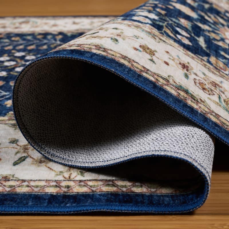 Licensed HGTV Everyday Chic Soft Flannel Zero Pile Printed Non-Slip Washable Indoor Area Rug