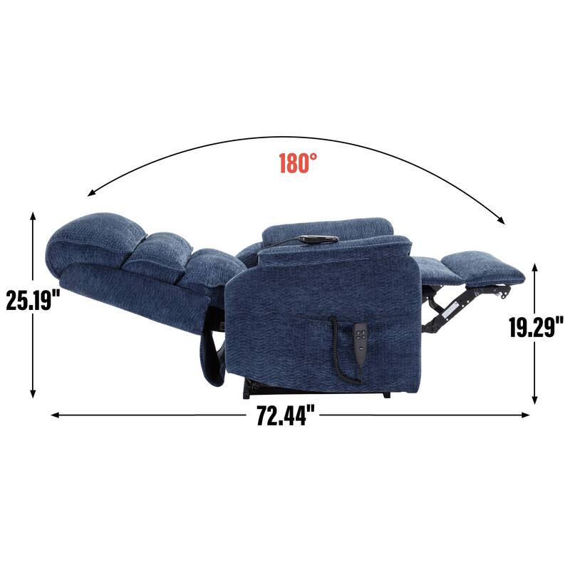 Power Lift Recliner Chair with Power-Remote - Blue