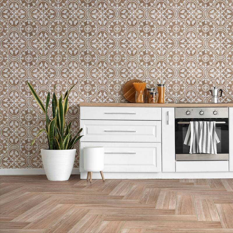 Merola Tile Llama Arte Loire Verso Noce 9-3/4" x 9-3/4" Porcelain Floor and Wall Tile