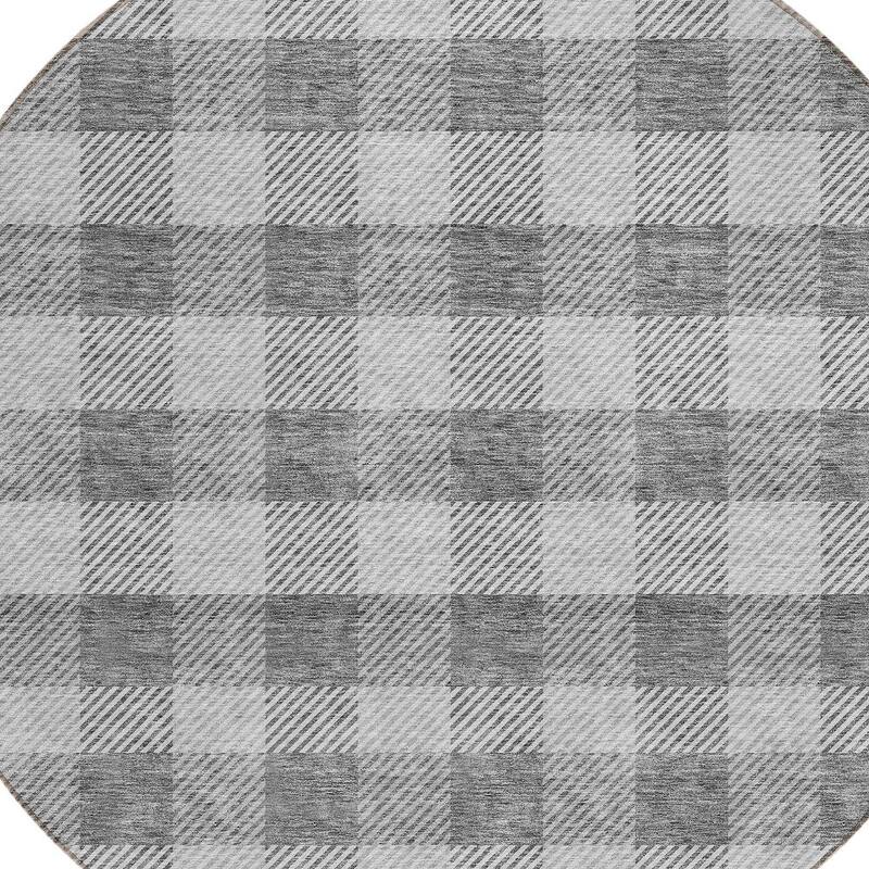 HomeRoots Plaid Transitional Rectangle Outdoor Rug