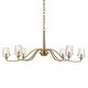 preview thumbnail 9 of 13, Uttermost Barcelona 6 Light Brass Chandelier - 40.25"W x 40.25"D x 15.5"H