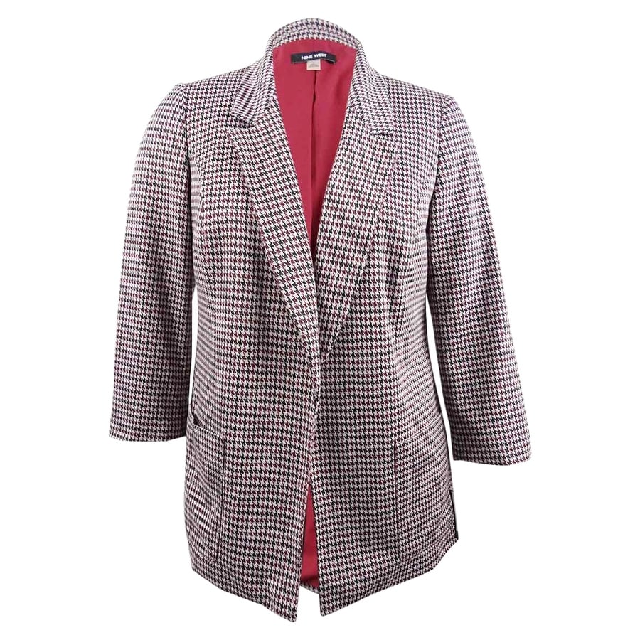 plus size houndstooth coat