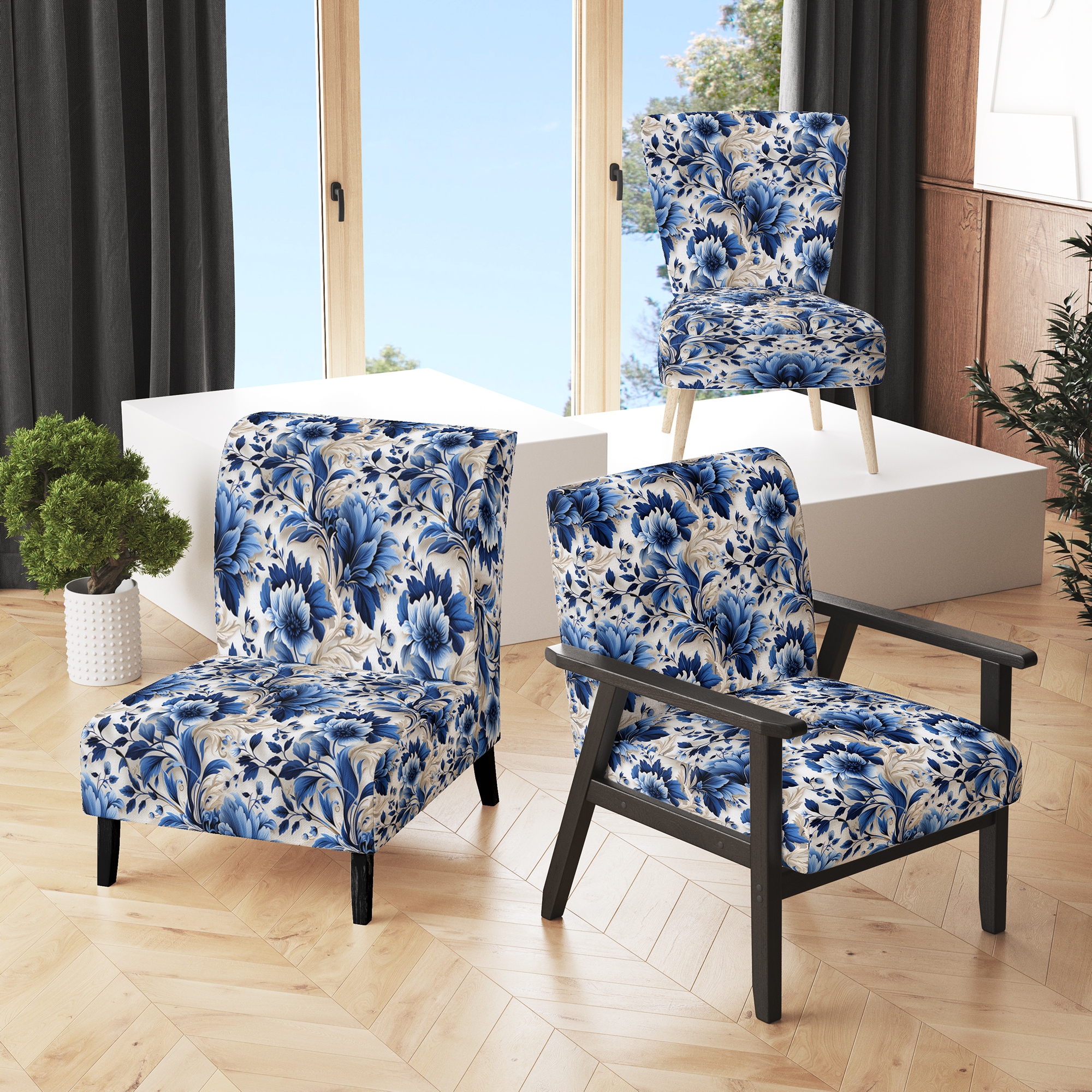 Boaz floral fabric chair clearance
