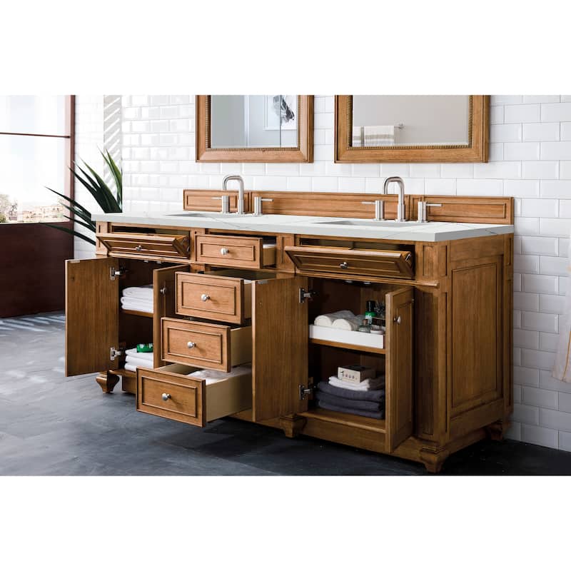 James Martin Vanities Bristol 72" Double Vanity, Saddle Brown