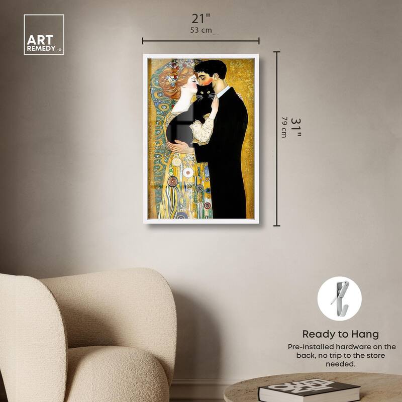 Kiss with Cat Shadowbox by Art Remedy