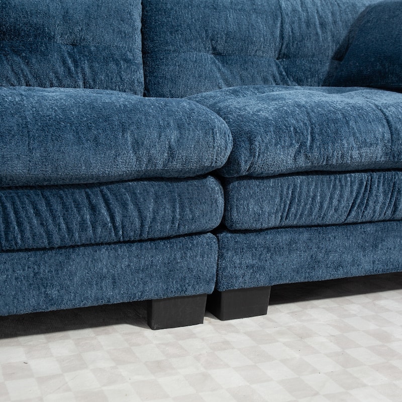 84" Upholstered 3-Seater Sofa with Memory Foam & Comfort Pillows